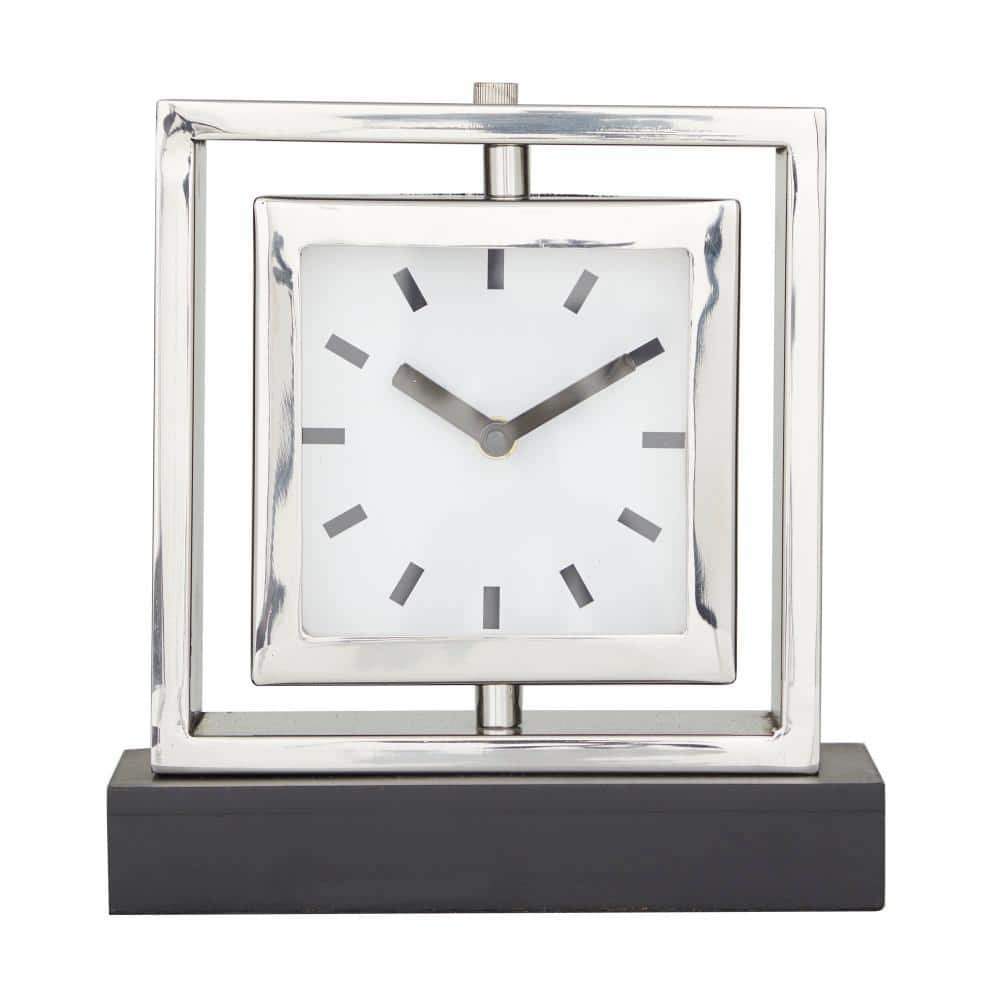 Silver Stainless Steel Glam Analog Clock