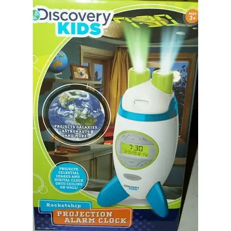 Sky Companies 1646678 Discovery Kids Projection Rocketship Alarm Clock (White) image