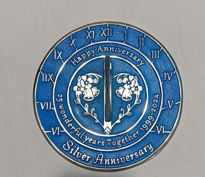 Sundial Clock Outdoor Garden Decor, Medium, Sky Blue