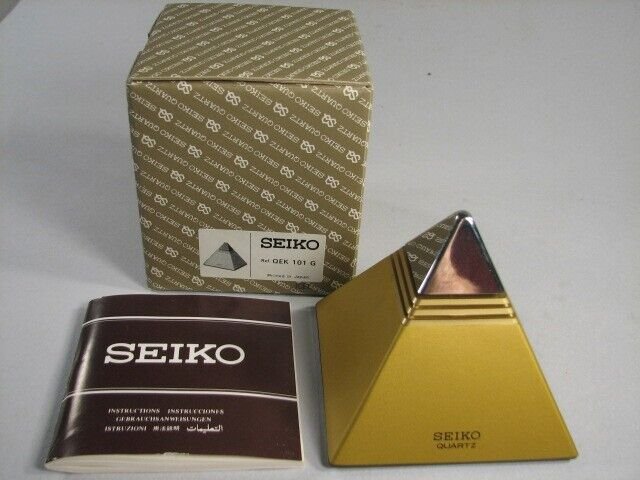 Vintage Seiko Pyramid Talking Alarm Clock Working + Box & Papers Subaru 1984