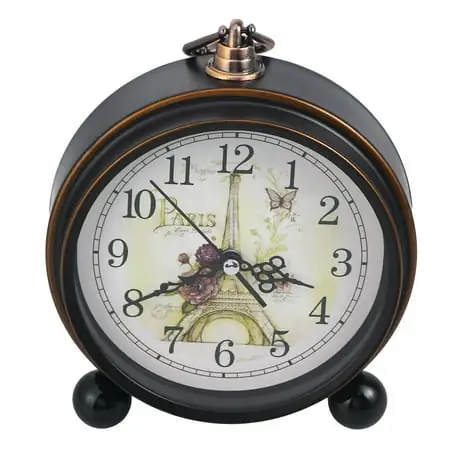 Vintage Style Alarm Clock Silent Antique Retro Table Clock Decorative Quiet Non Ticking Clock photo