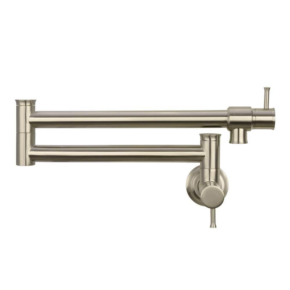 Wall Mount Pot Filler Faucet in Brushed Nickel