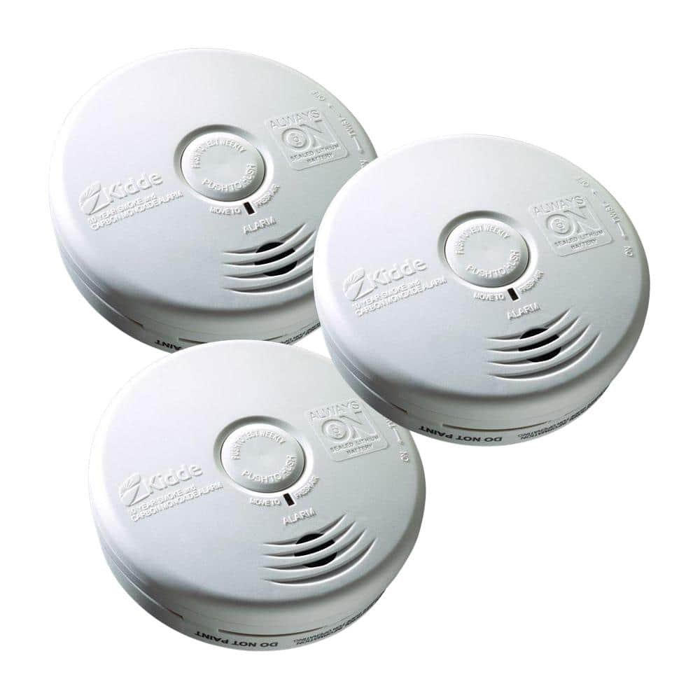 10-Year Worry Free Battery Smoke and Carbon Monoxide Detector, Photoelectric Sensor (3-Pack)...
