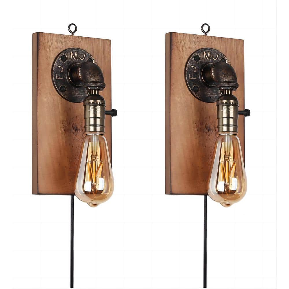 3.15 in. 1-Light Black Matte Finish Wall Sconce (Pack of 2)