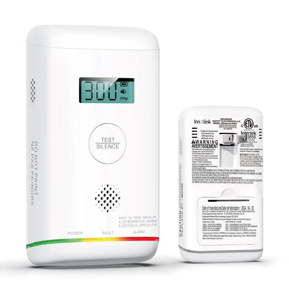 AC Powered Portable CO Detector with Battery Backup, Plug in Carbon Monoxide...