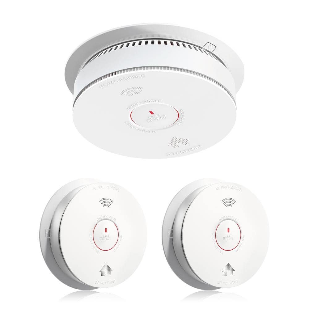 Combo Smoke and CO Detectors with Voice Alert, Battery Powered Sensor Fire...
