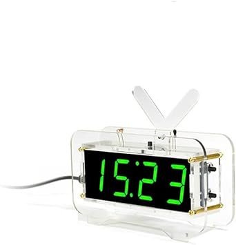 DIY Electronic Voice Clock Kit - 4-Digit Digital, Soldering Project for Students and Beginners, Cute Alarm Clock DIY Kit for Learning Electronics