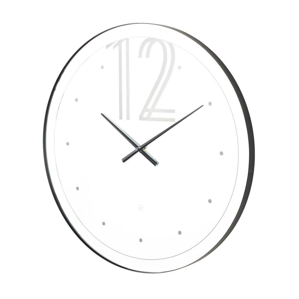 Multi Colored Glass LED Wall Clock with Black Clocks Hands and White...