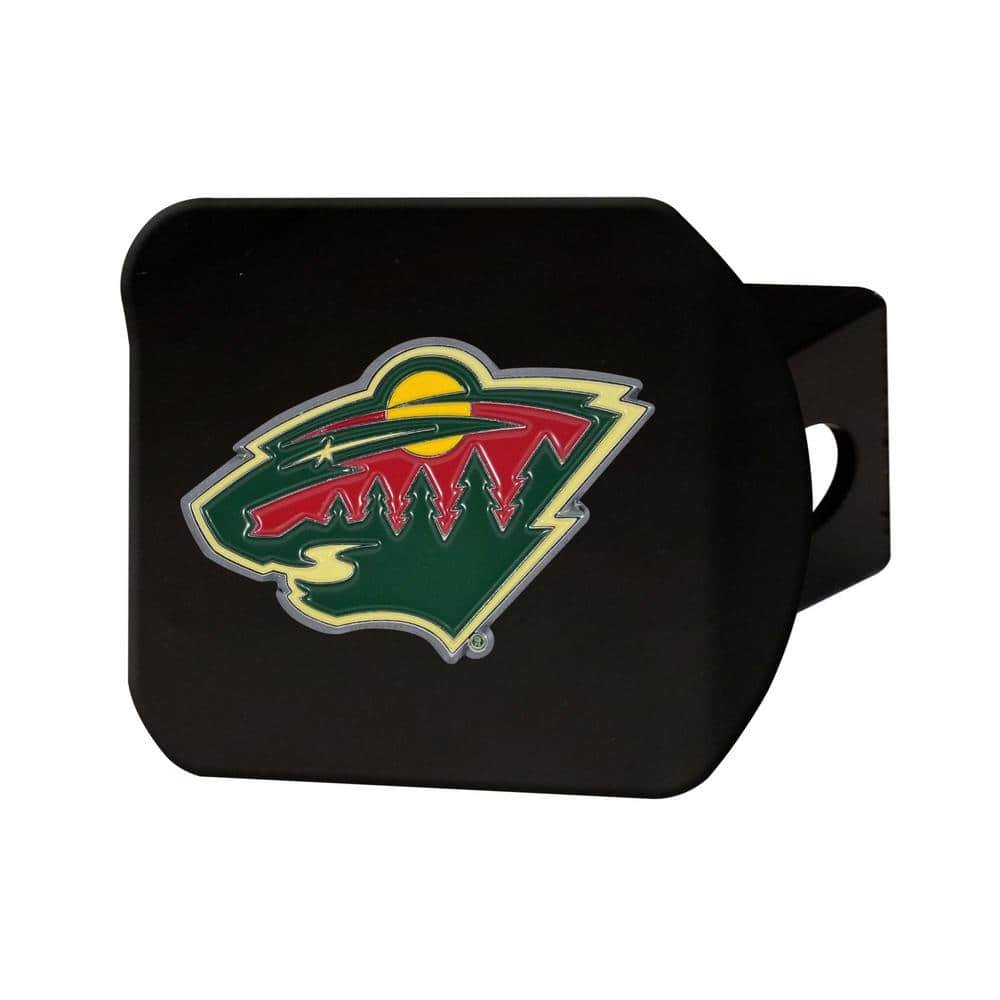NHL Minnesota Wild Color Emblem on Black Hitch Cover