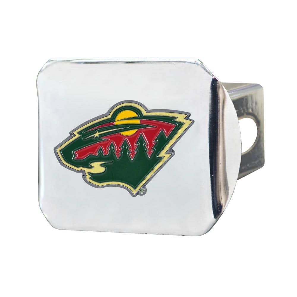 NHL Minnesota Wild Color Emblem on Chrome Hitch Cover