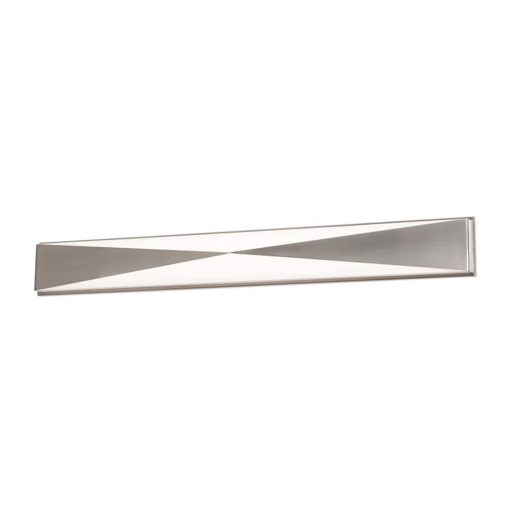 Novara 46.5-Watt 37 in. Satin Nickel Integrated LED Bath Light