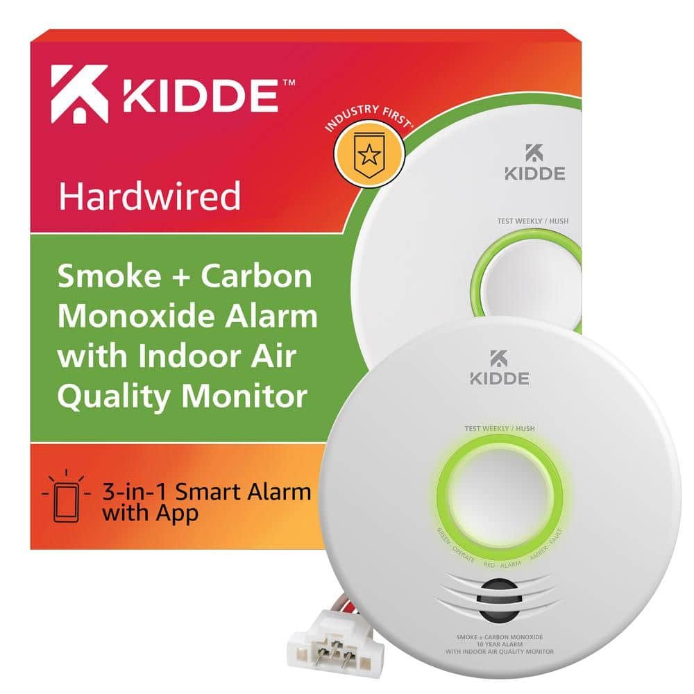 Smart Hardwired Smoke and Carbon Monoxide Detector, Indoor Air Quality Monitor and...