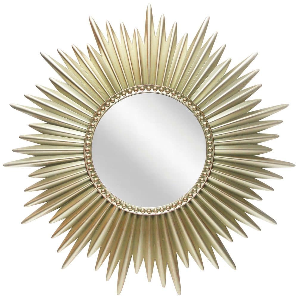 Sunburst 24 in. W x 24 in. H Modern Glam Wall Mirror...