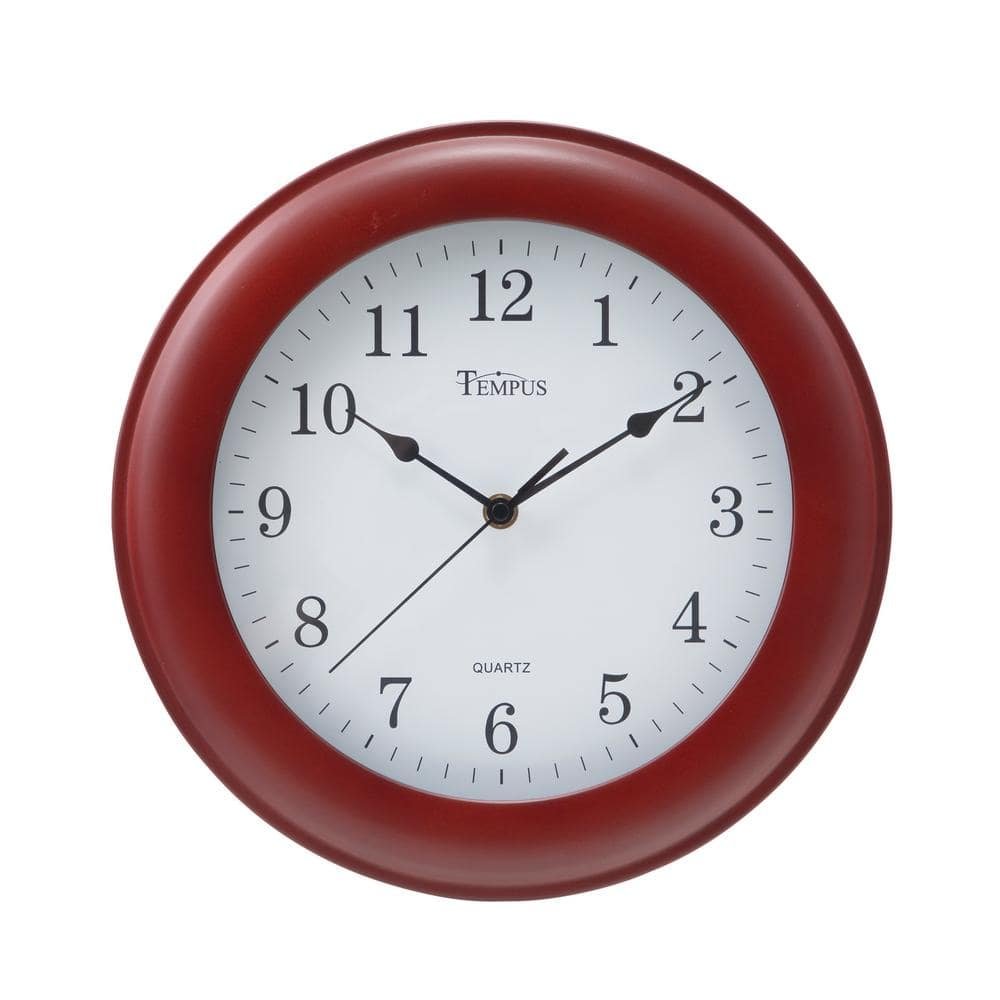 Tempus 12 in. Mahogany Wall Clock