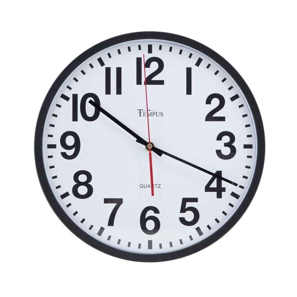 Tempus 13 in. Black Wall Clock