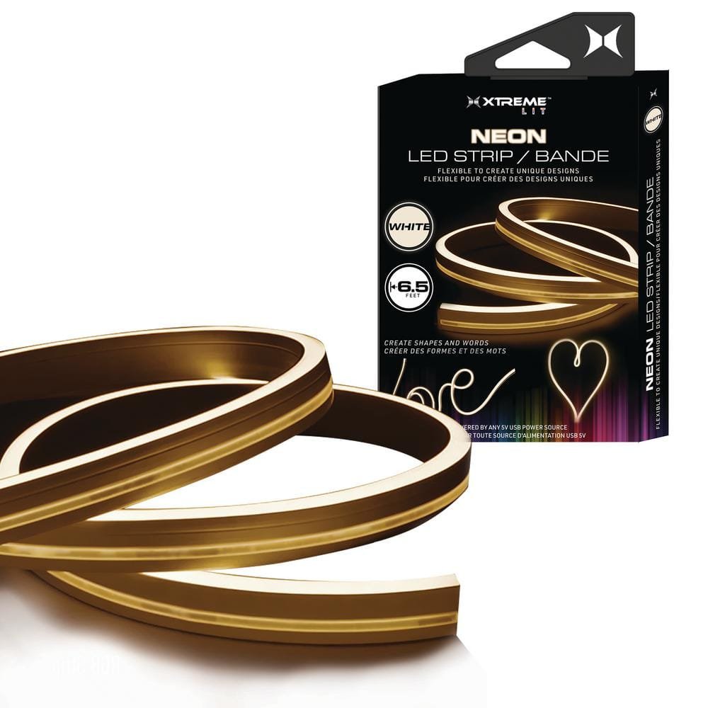 White 6.5 ft. Neon-LED Strip, Bendable/Durable, Make Unique and Colorful Words, Phrases...