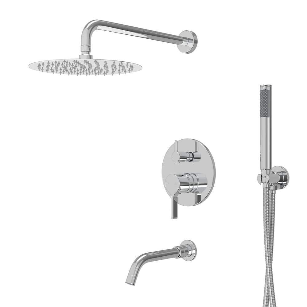 1 Spary 10 in. Dual Shower Head Wall Mounting Fixed and Handheld...
