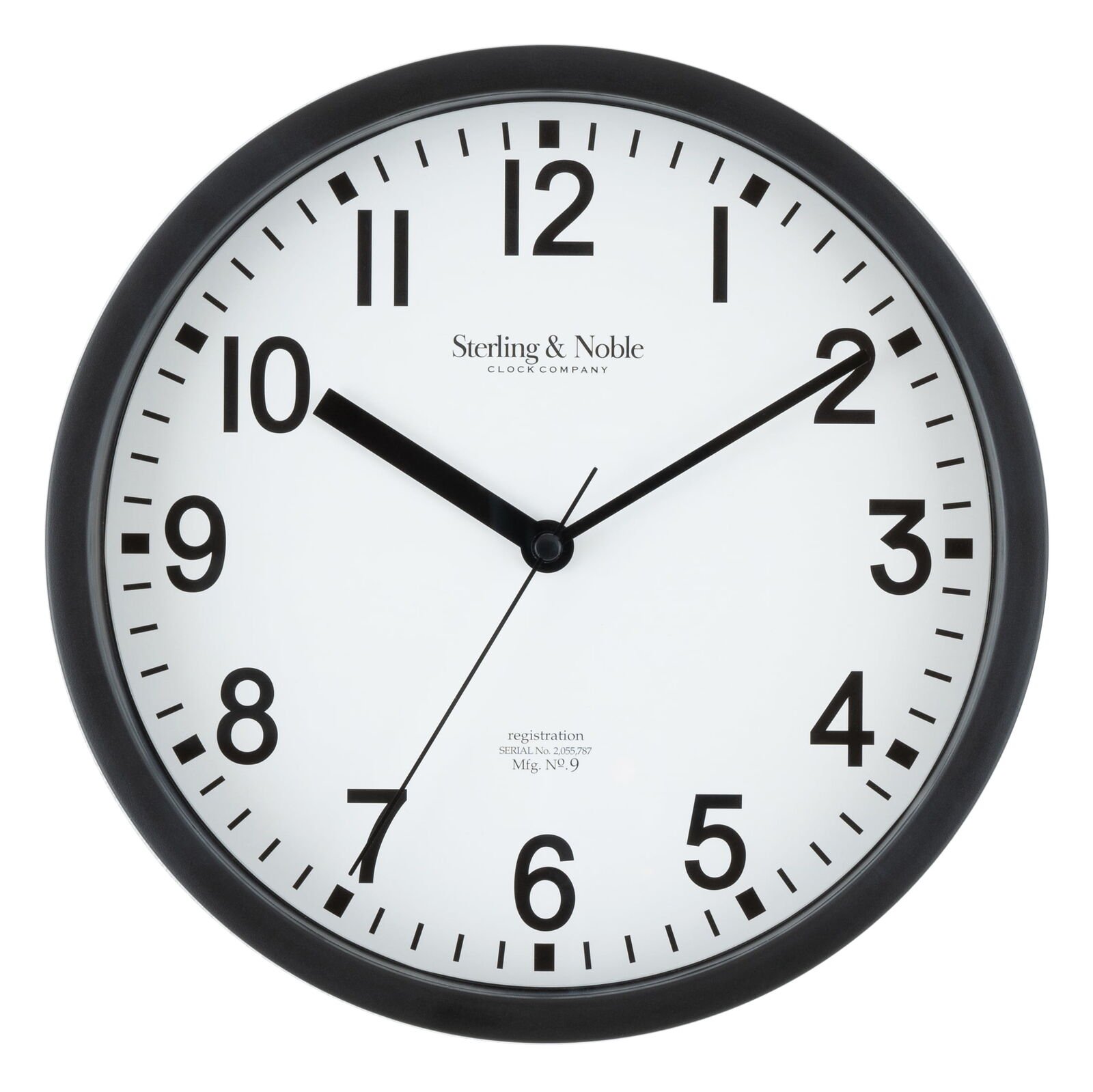 Basic Indoor 8.78" Black Analog Round Modern Wall Clock
