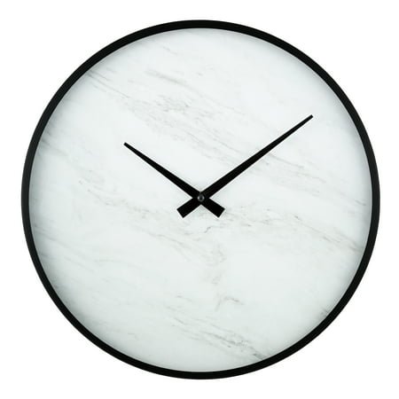 Better Homes and Gardens 14 Modern Faux Marble Metal Framed Quartz Analog Clock