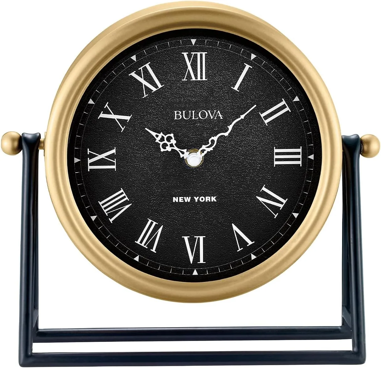 Bulova Clocks Model B 8901 Newton, Gold and Black