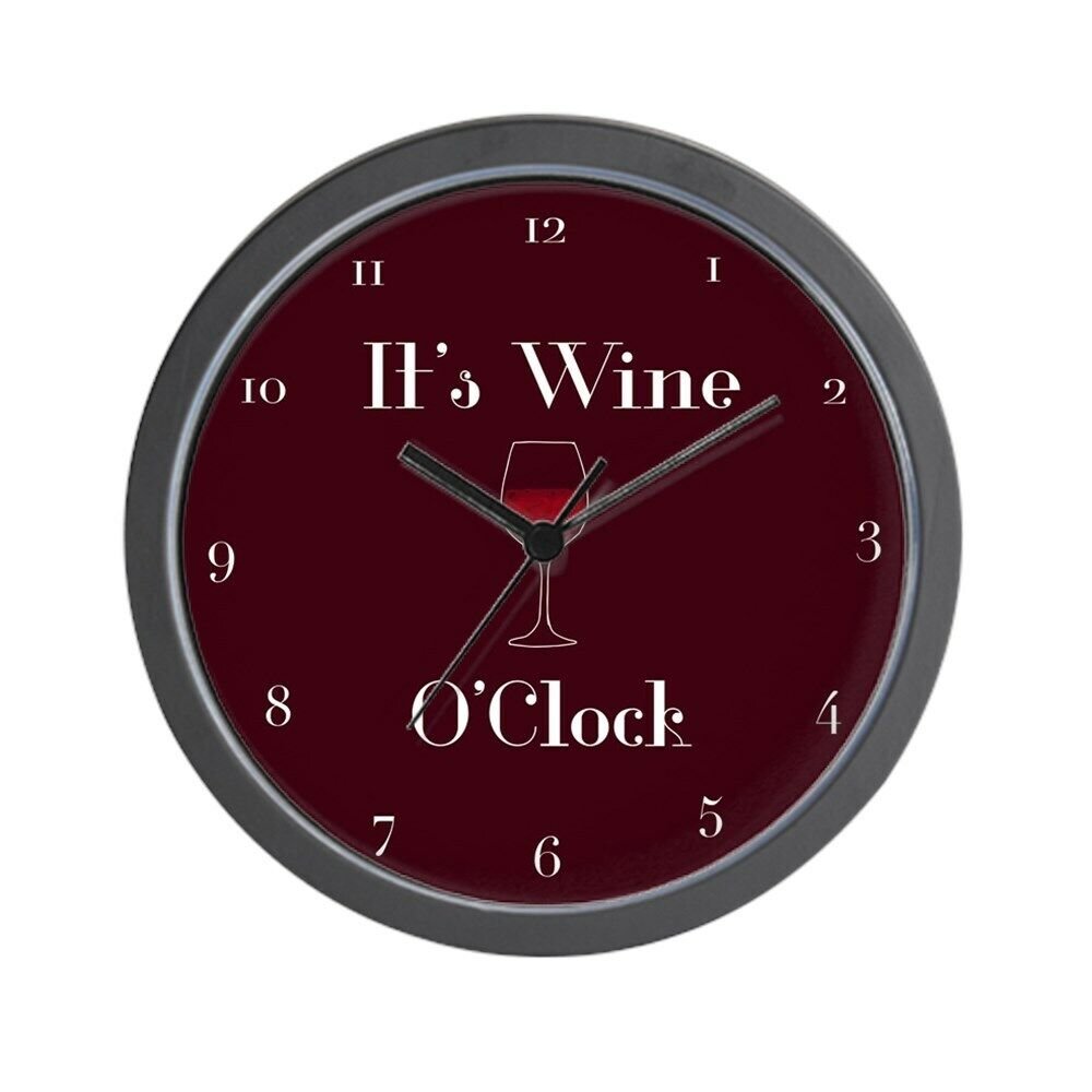 CafePress It's Wine O'clock 10" Wall Clock (119469232)