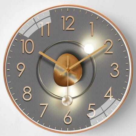 DESIGNICE Wall Clock,Whisper-Quiet Performance Kitchen Clock,Energy-Efficient Battery Operated Design Bathroom Clock,8,Style2