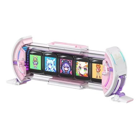 Divoom Times Gate - Cyberpunk Gaming Setup Digital Clock with Smart APP Control, WiFi Connect, RGB LED Display, Personalized Dashboard, Pixel Art for Gaming Room & Office Decor(Sliver)