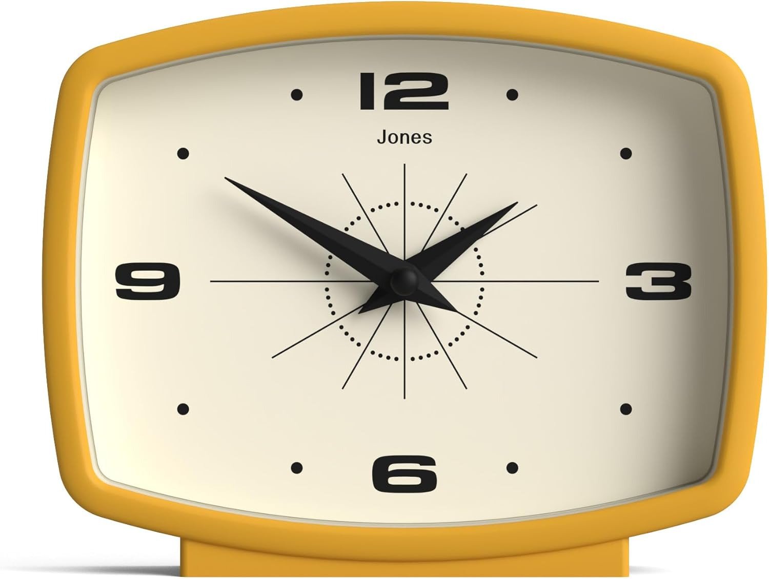 ® 'Film' Desk Clock - Retro Rectangular Design in Yellow, Cool Look for Shelf, T