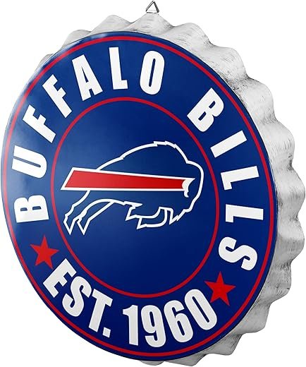 foco NFL Team Logo Metal Hanging Wall Bottle Cap Sign