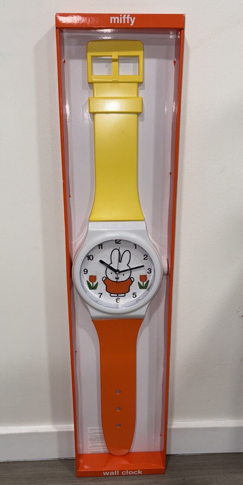 Huge Miffy White Rabbit Home Decor Unique Wristwatch Wall Clock Scratch