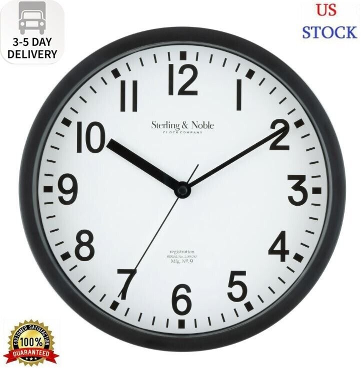 Mainstays Basic Indoor 8.78" Black Analog Round Modern Wall Clock