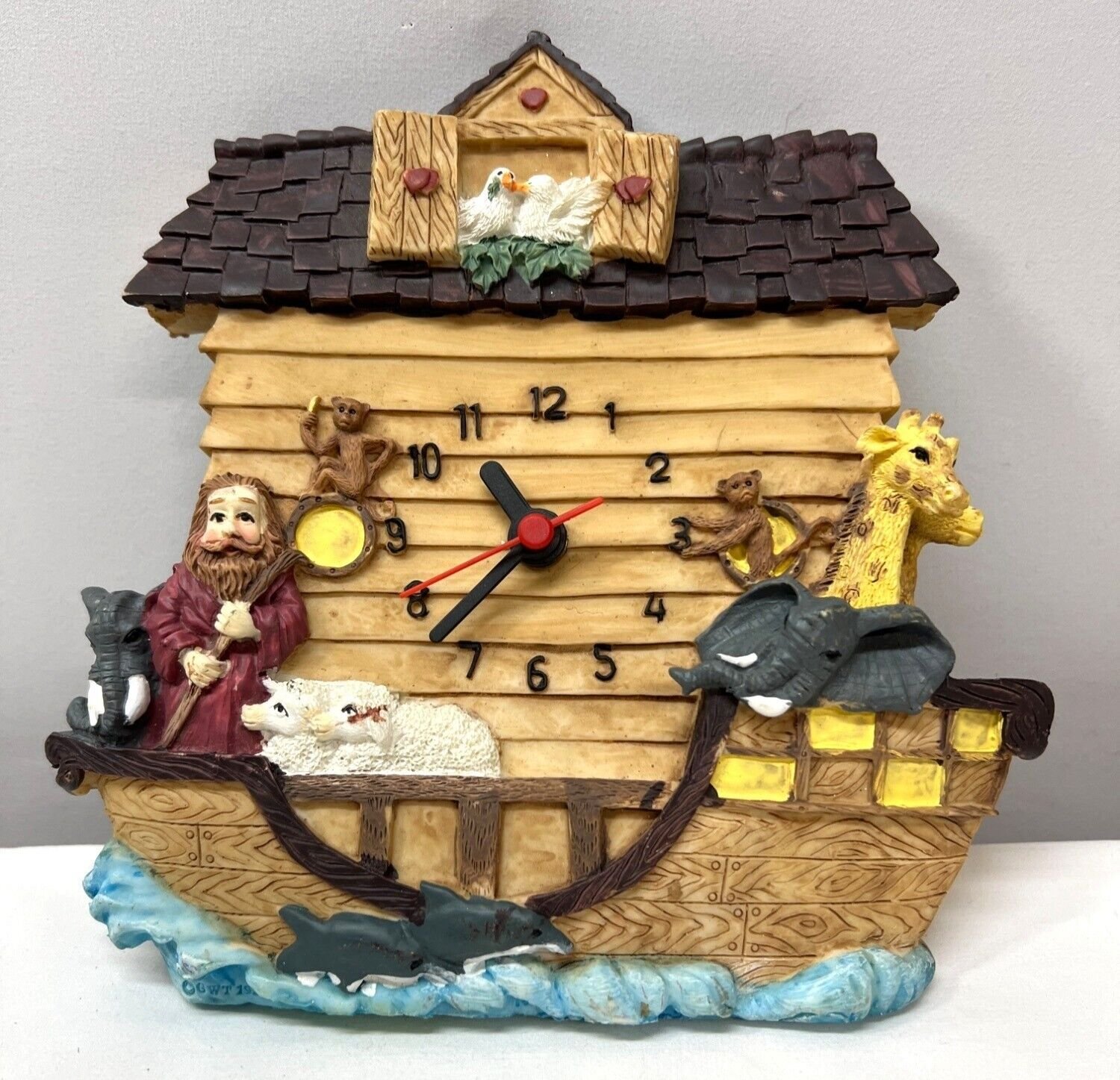 Noahs Ark Animal Figurine Wall Clock With Animals