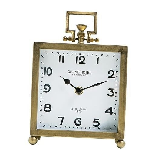 Table Clock, Silent Non-Ticking Classic Battery Operated Decorative Large Gold