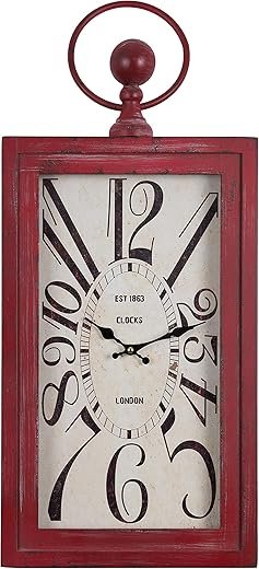 Best Distressed Red Wall Clocks