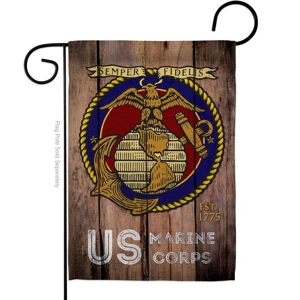 13 in. x 18.5 in. US Marine Corps Garden Flag Double-Sided Readable...