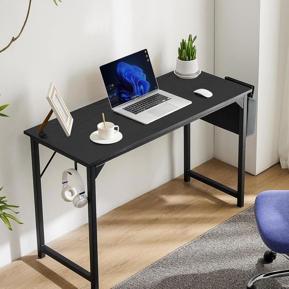 Classic 47 in. Rectangular Black Computer Desk Home Office Writing Desk with...
