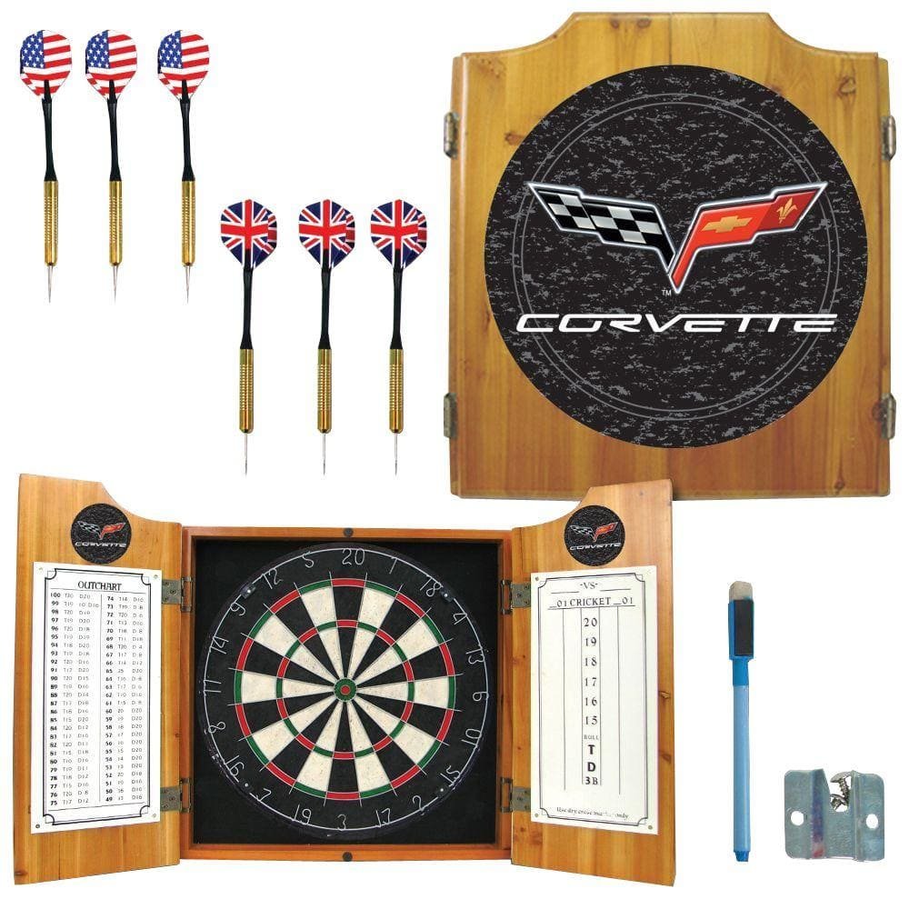 Corvette Model C6 Wood Finish Dart Cabinet Set