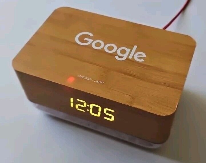 Google Promo Merch Himalayan Salt Sunrise Alarm Clock Wood Design (No Charger)