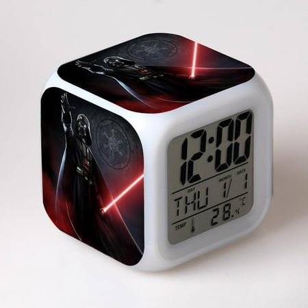HANNTAOO LED Alarm Clock Star_Wars Pattern Creative Desk Table Clock Glowing Electronic Colorful Digital Clock for Unisex Adults Girl Boy Kids Children Toy Birthday Present Gift HTNL#804