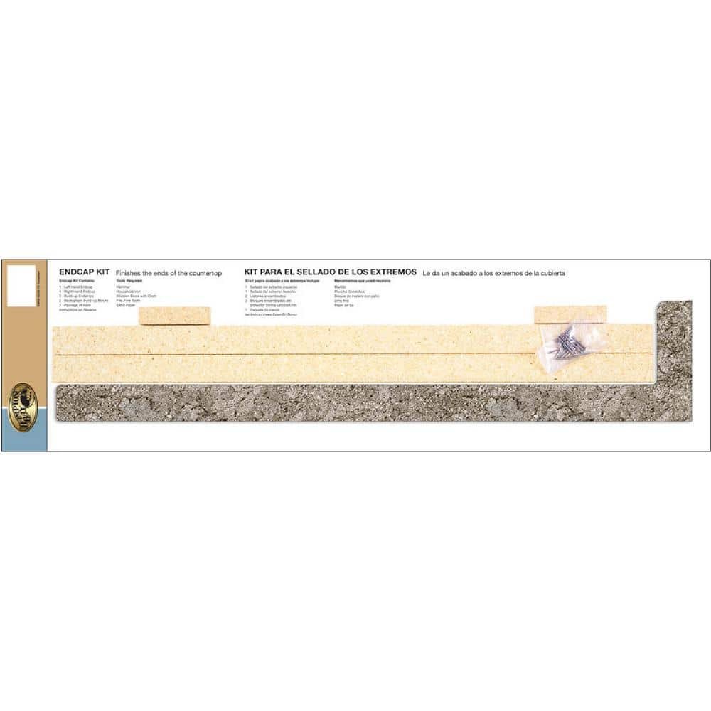 Laminate Endcap Kit for Countertop with Integrated Backsplash with Eased Edge in...