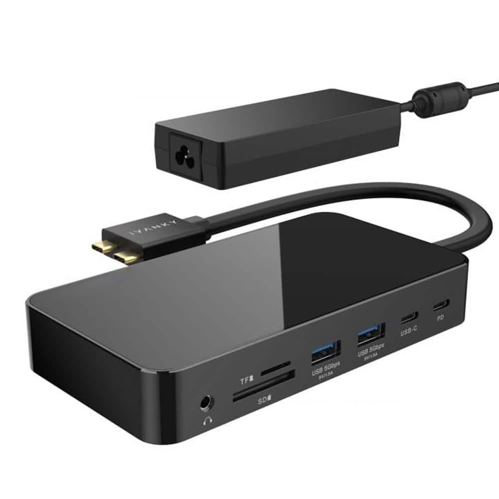 Monitor Dock Station with 12-in-2 Dual 4K@60Hz Monitor Dock, 150W Power Adapter,...