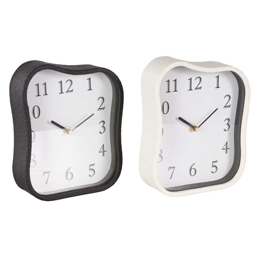 Multi Colored Metal Textured Clock with Gold Accents (Set of 2)
