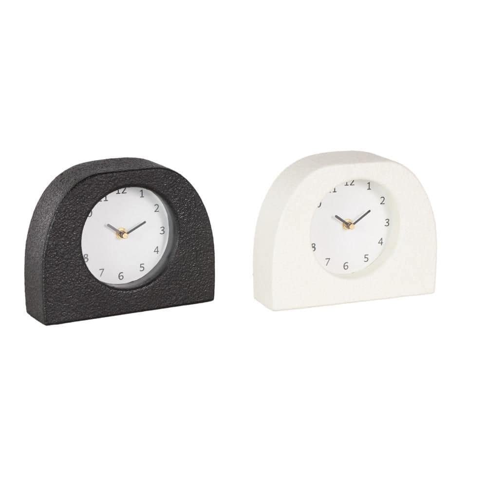 Multi Colored Metal Textured Clock with Gold Accents (Set of 2)
