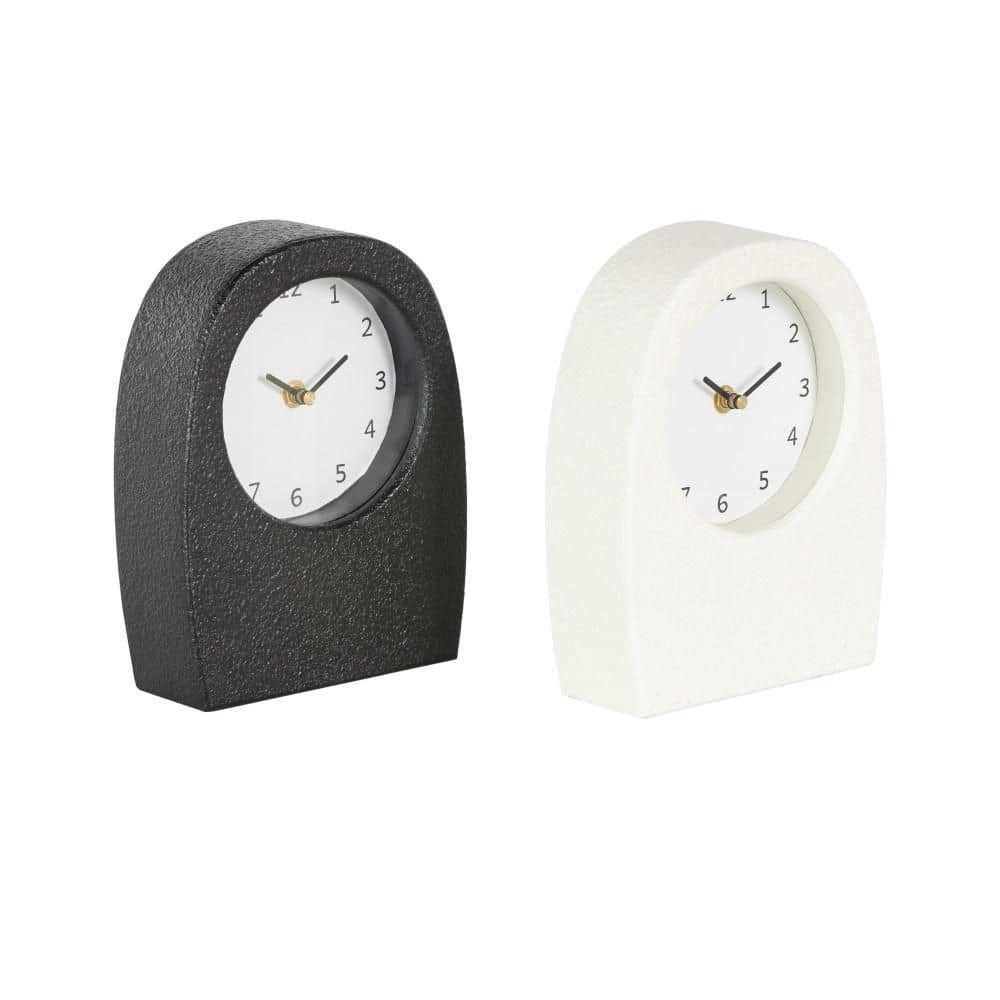 Multi Colored Wood Textured Clock with Gold Accents (Set of 2)