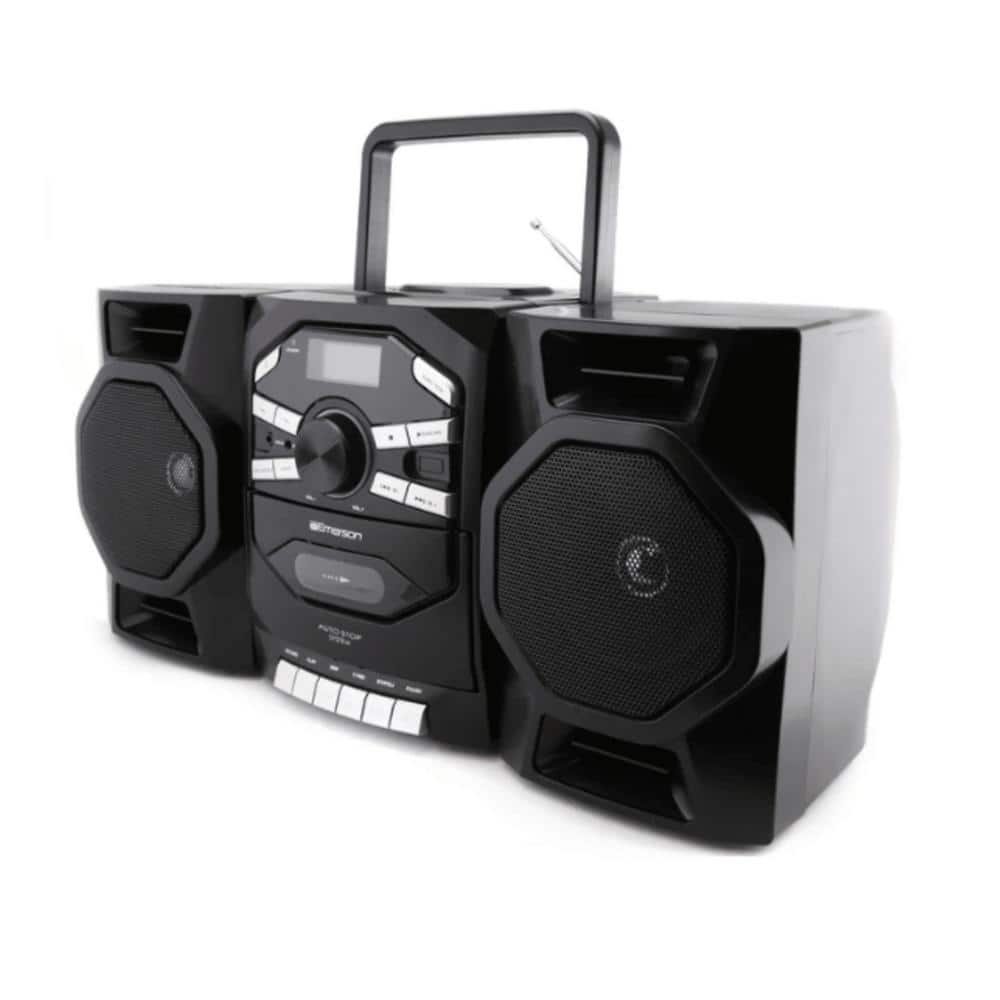 Portable CD and Cassette Stereo Boombox with AMFM Radio