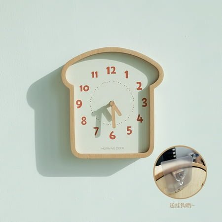 Yuyi Solid Wood Integrated Toast Decoration Mute Pocket Watch Clock Desktop Wall-Mounted Two Wall Clocks for Children