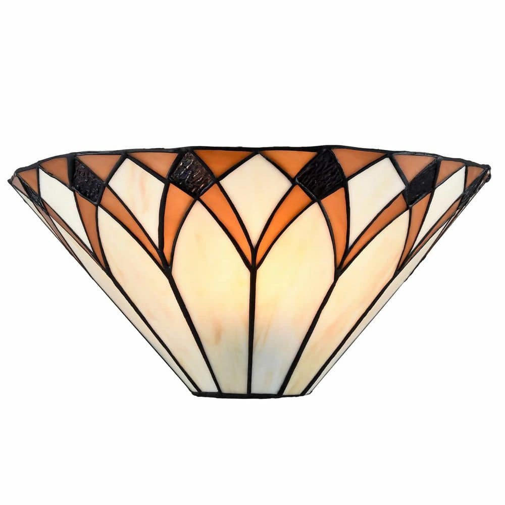 9.53 in. 1 light Brown Modern Wall Sconce with Glass Shade
