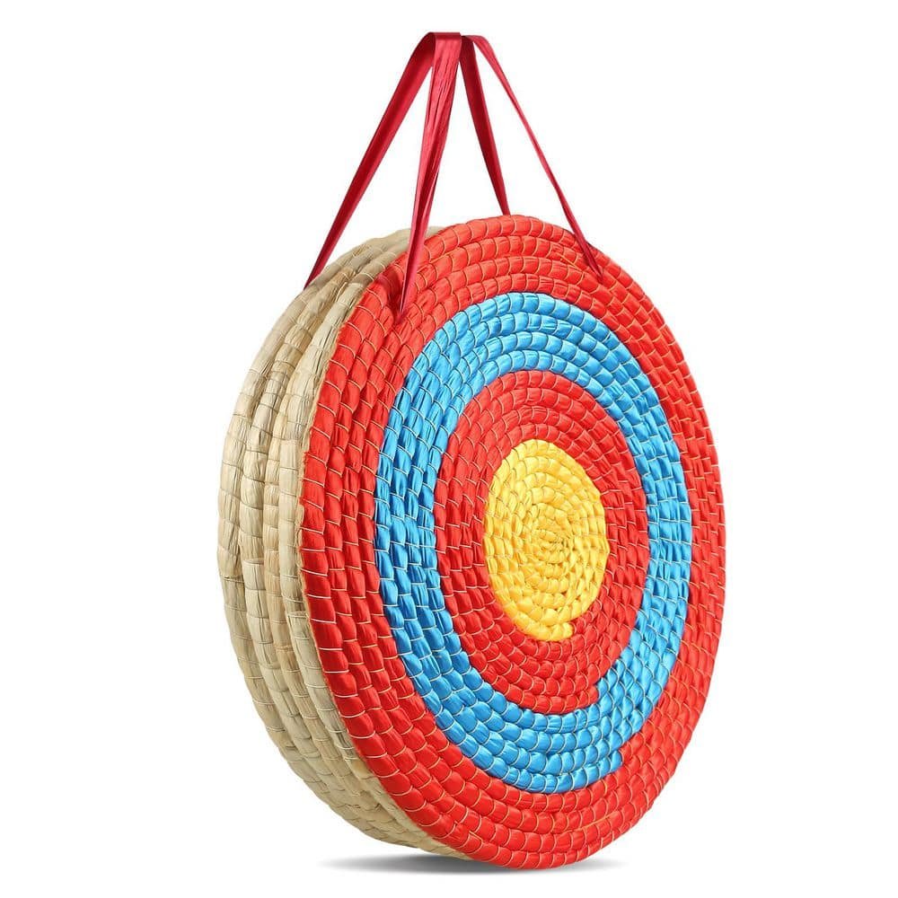 Archery Target, 5-Layers 20 in. Arrow Target, Traditional Solid Straw Round Archery...
