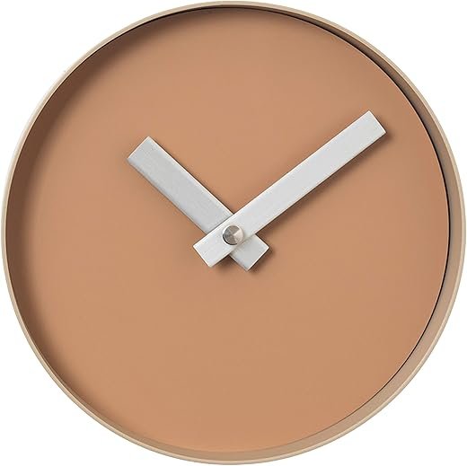 Blomus Rim Wall Clock 20cm/8in Tan Face/Nomad Brown Rim
