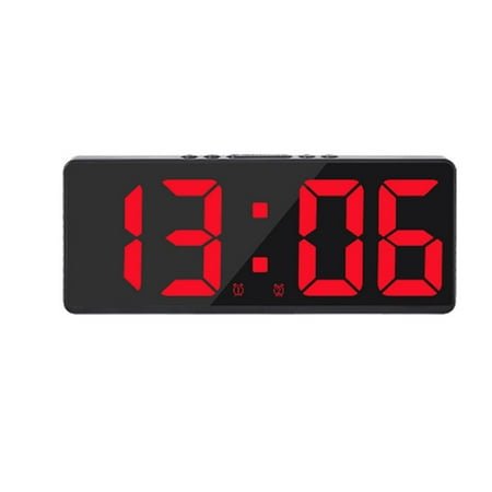 CCOCC Alarm Clock,Natural Wooden Digital Clock,Functional Bedside Clock,Intelligent Alarm Clock with Real-Time Temp & Humidity Monitoring